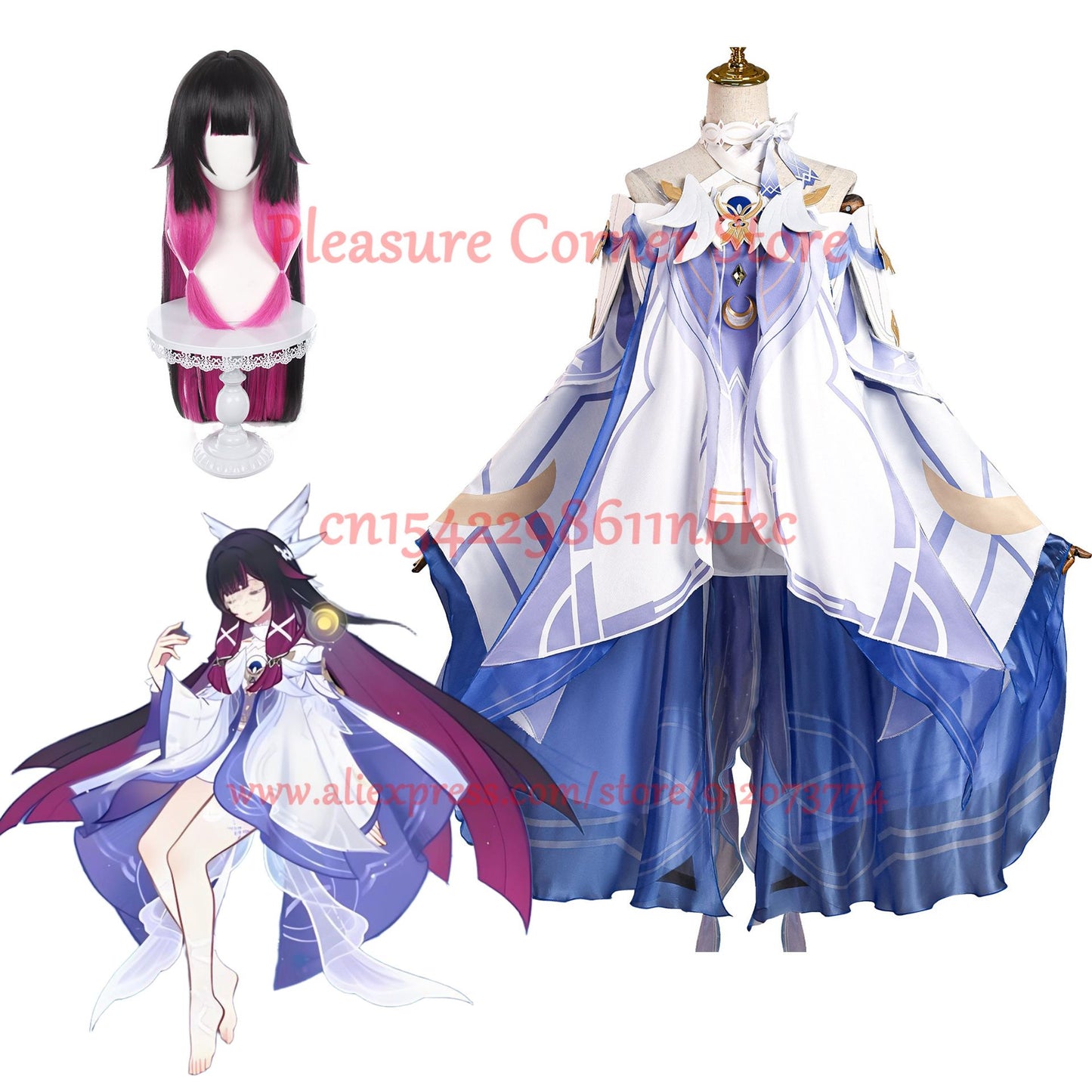 In Stock Game Genshin Impact New Arrival Damselette Columbina Cosplay Costume Full Set Uniform Outfits Columbina Cosplay
