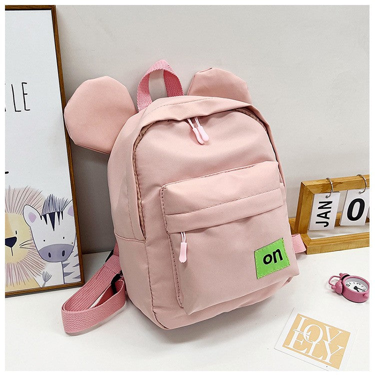 Mochila infantil fofa estilo novo para meninos e meninas estudantes do jardim de infância mochila escolar casual de cor sólida