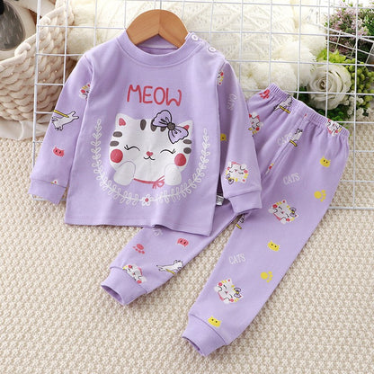 Cute Minnie Little Girl's Set 2024 Children's Cartoon baby girls clothes Spring Baby boys clothes Toddler Print kids clothes Set