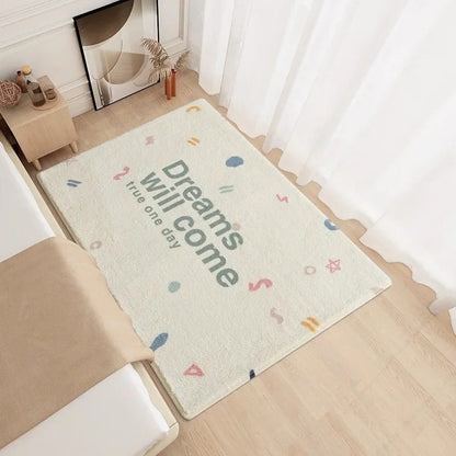 Modern Minimalism Bedroom Fluffy Carpet Area Carpets Living Room Children Girl Room Soft Rug Non-Slip Washable Mat