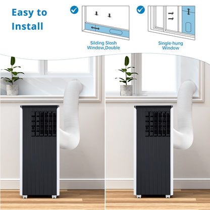 Ar Condicionado Portátil 8000 BTU - Refrigera até 32,5 m² Aparelho 3-em-1 com Desumidificador e Ventilador, Kit de Mangueira para Janela Incluído