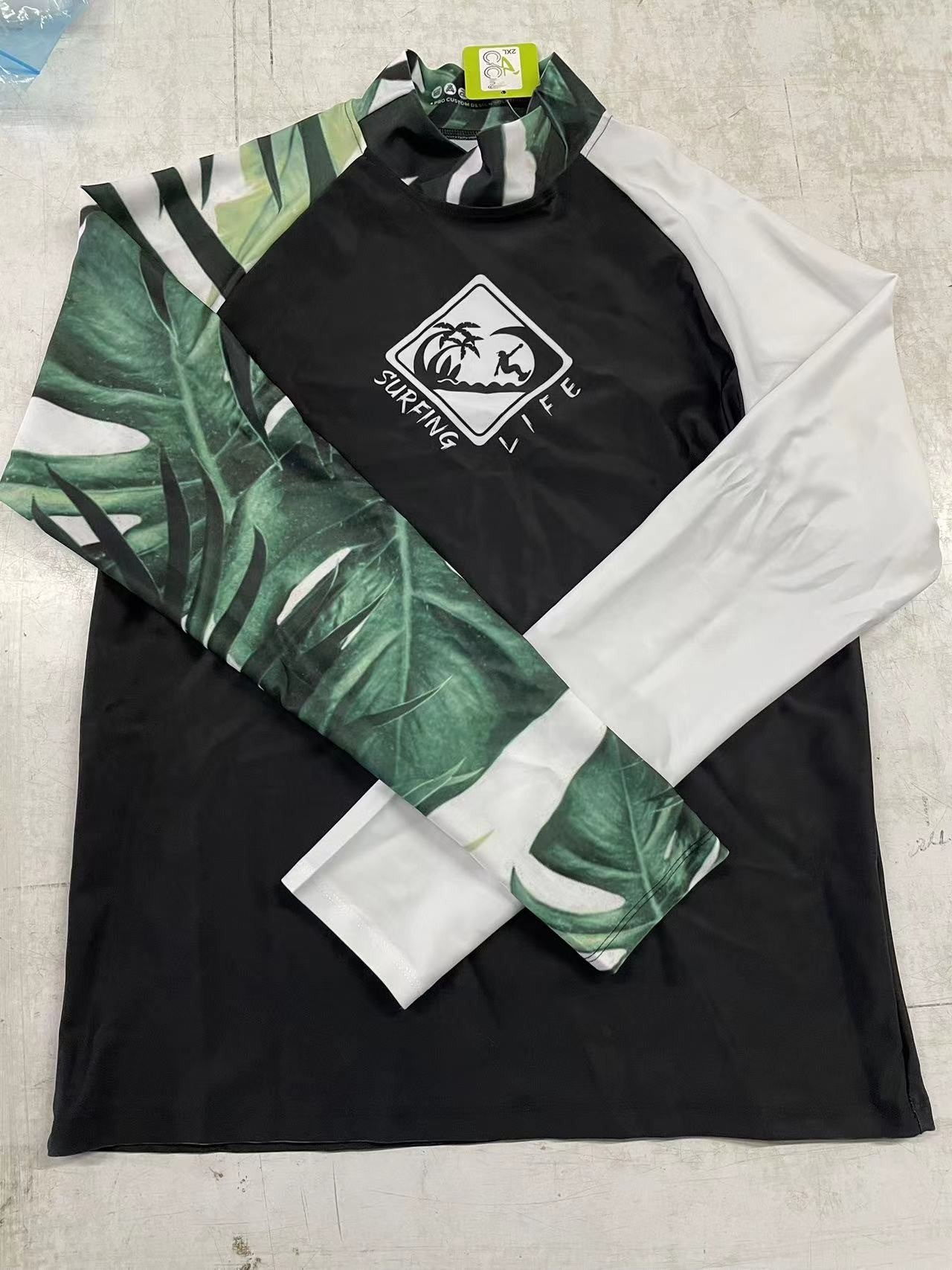 New Men's Long Sleeve Surfing Life Shirt Beach Sun Screen Surf Sweatshirt Rashguard UV Protection Swimwear UPF Gym Clothes