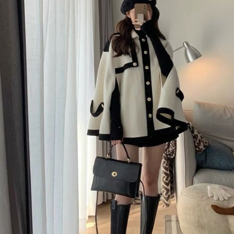 Wool Coats Women Fashion Temperament Cloak Coat Female Oversized Outwear 2025 Ropa Mujer Solid Color Korean Sweet Jackets Tops
