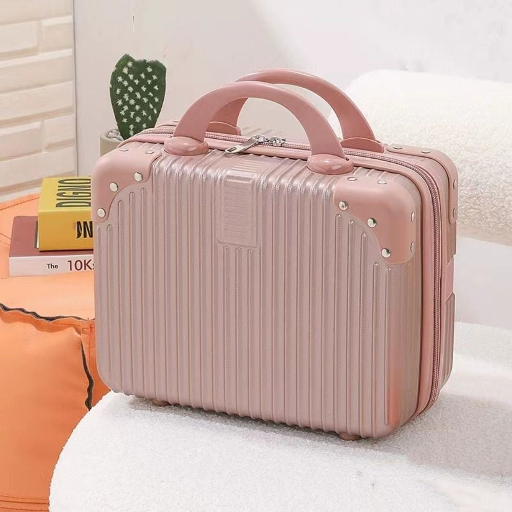Hot Cosmetic Box 14 inch Mini Travel Suitcase Cosmetic Box Hand Luggage Organizer Makeup Case Small Password Box Boarding Case