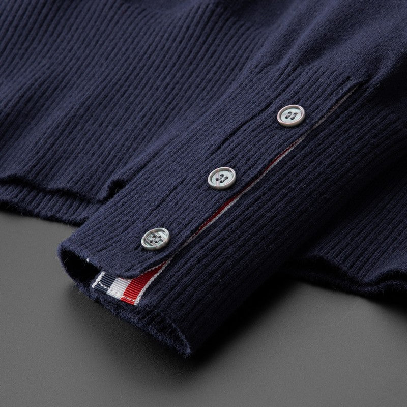 Luxury brand men's knitted sweater for autumn and winter high-end striped design Korean version boutique cardigan casual jacket