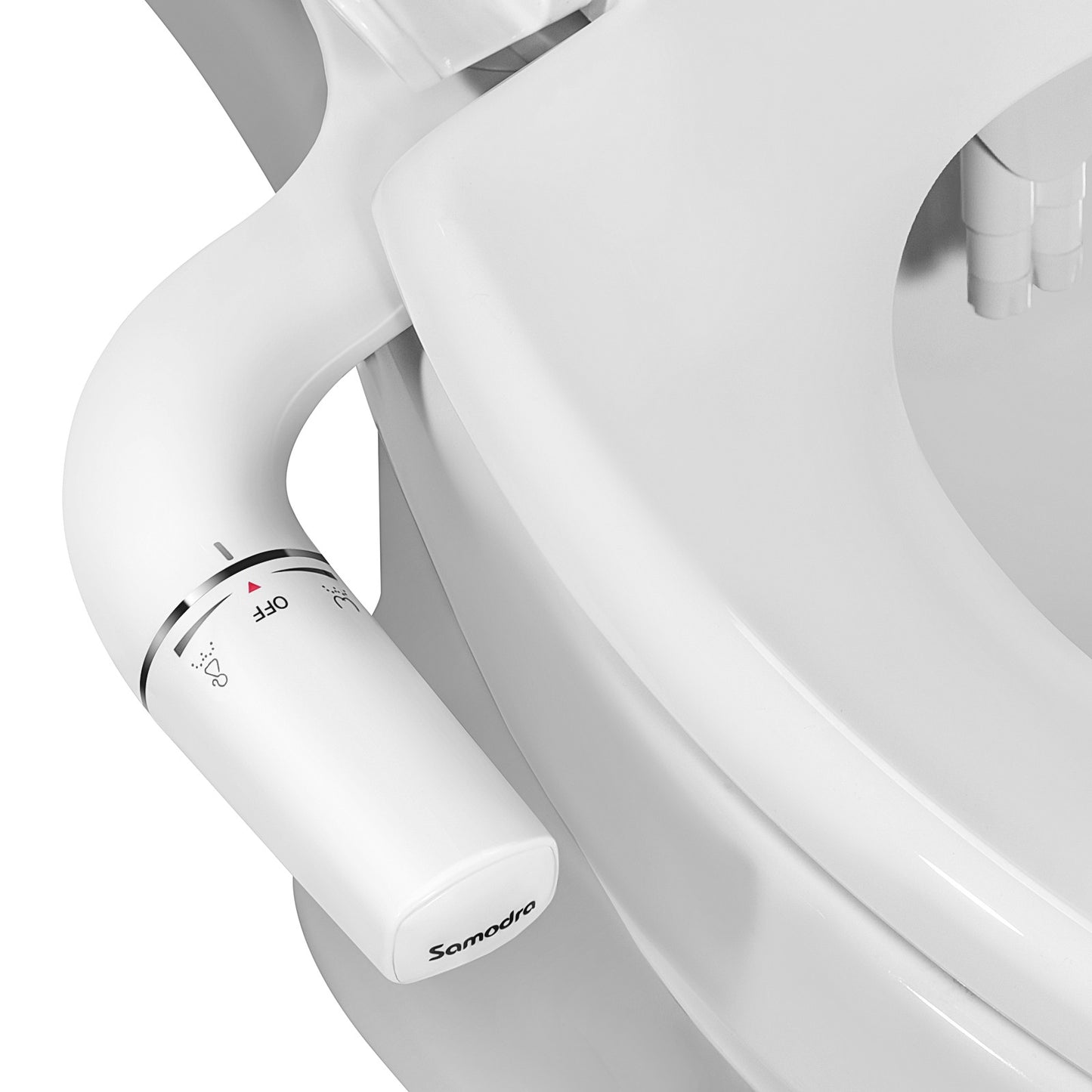 SAMODRA Pulverizador de bidê para vaso sanitário direito/esquerdo, não elétrico, bico duplo, assento de vaso sanitário, ducha higiênica para acessórios de banheiro