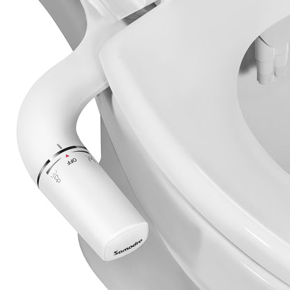 SAMODRA Pulverizador de bidê para vaso sanitário direito/esquerdo, não elétrico, bico duplo, assento de vaso sanitário, ducha higiênica para acessórios de banheiro