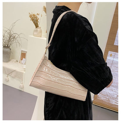 Fashion Exquisite Shopping Bag Retro Casual Women Totes Shoulder Bags Female Leather Solid Color Chain Handbag for Women 2024