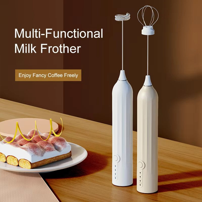 Batedor elétrico de ovos, batedor de leite, máquina de café, cabeça dupla intercambiável, máquina de geleia e creme de 3 velocidades, liquidificador de cozinha