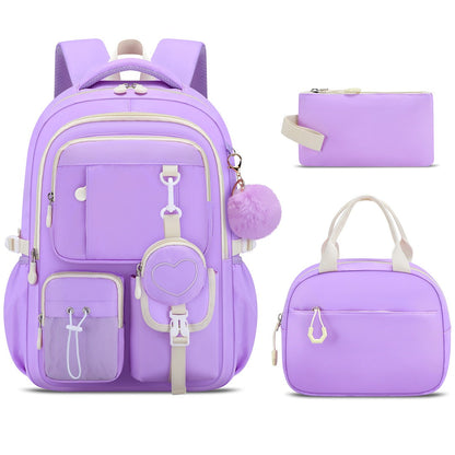 Love series elementary school backpack Lightweight large capacity and cute orthopedic school bags Middle school girls' backpacks