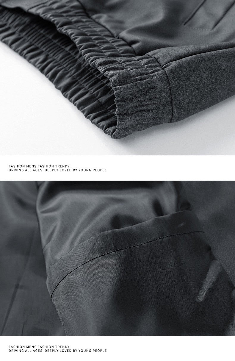 Fashion Trend Korean Slim Fit Casual Men's Leather Jacket Motorcycle Jacket New Spring and Autumn Men's Slim PU Leather Jacket