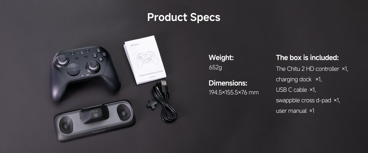 MOBAPAD CHITU 2 Matte Version Pro 2 HD Bluetooth Controller with Charging Dock For Nintendo Switch 1/2 PC Android iOS Gamepad