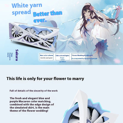 ?Placa de Vídeo Yeston AMD Radeon RX 6800 XT 16GB GDDR6 XTream Edition (Sakura Bride Limited) - GPU de Alto Desempenho para Jogos