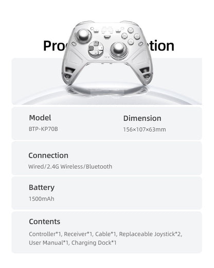 Beitong Kunpeng 70 Elite: AI-Enhanced Wireless Controller with Adaptive Triggers for Switch 2, PC, Mobile & Teams
