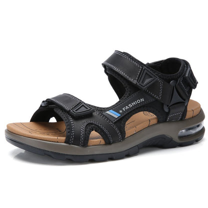Fashion Men's Sandals Summer Soft Beach Flip Flop Comfortable Genuine Leather Sandals Outdoor Men Roman Sandals Size 46