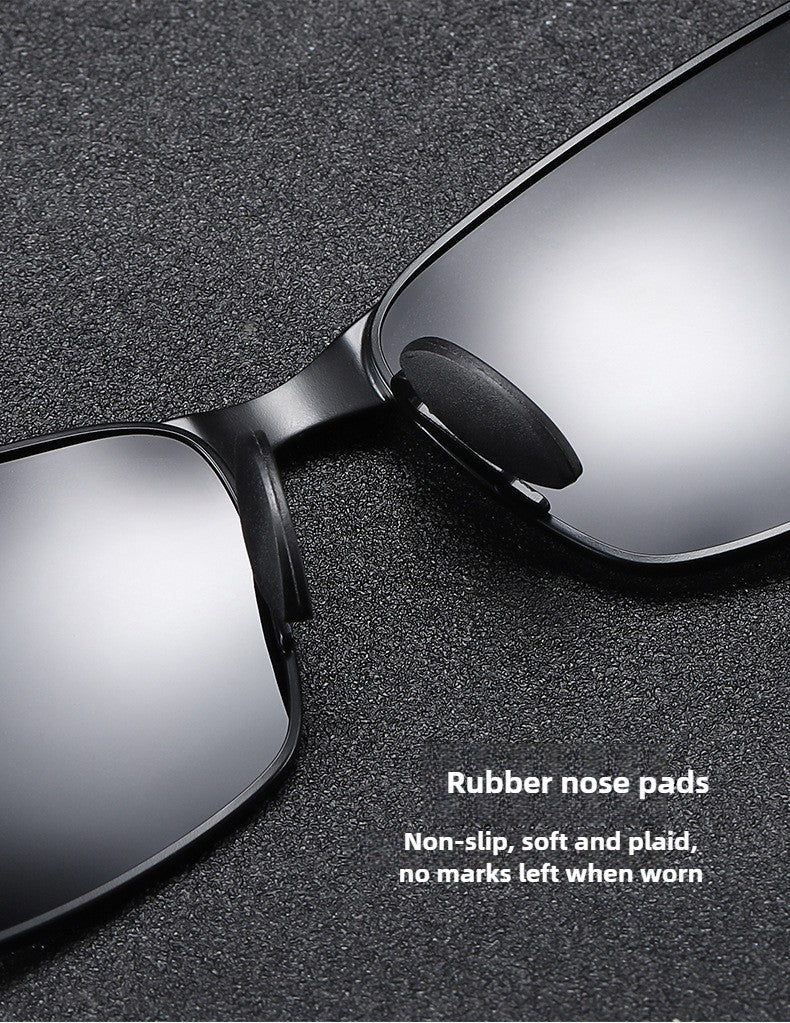 Óculos de Sol Polarizados com Armação de Metal e Lentes Fotocromáticas, Visão Noturna, Adequados para Esportes, Ciclismo, Pesca, Condução e Acampamento