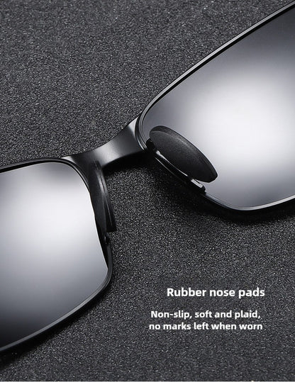 Óculos de Sol Polarizados com Armação de Metal e Lentes Fotocromáticas, Visão Noturna, Adequados para Esportes, Ciclismo, Pesca, Condução e Acampamento