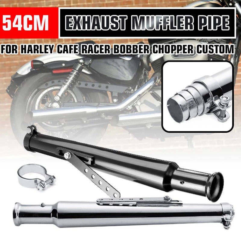 Universal 540mm Retro Motorcycle Exhaust Muffler Pipe 37/40/42mm Interface Modified Tail For Harley Honda Street Bike Cafe Racer