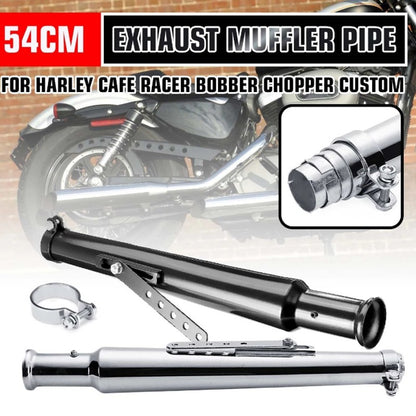Universal 540mm Retro Motorcycle Exhaust Muffler Pipe 37/40/42mm Interface Modified Tail For Harley Honda Street Bike Cafe Racer