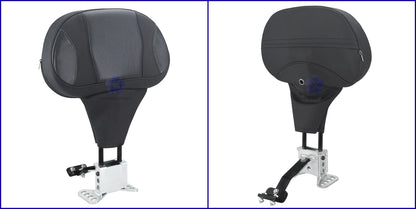 Almofada Encosto de Piloto Ajustável para Motocicleta com Suporte de Montagem para Harley Touring CVO Road King Electra Street Glide FLTRX 09-24