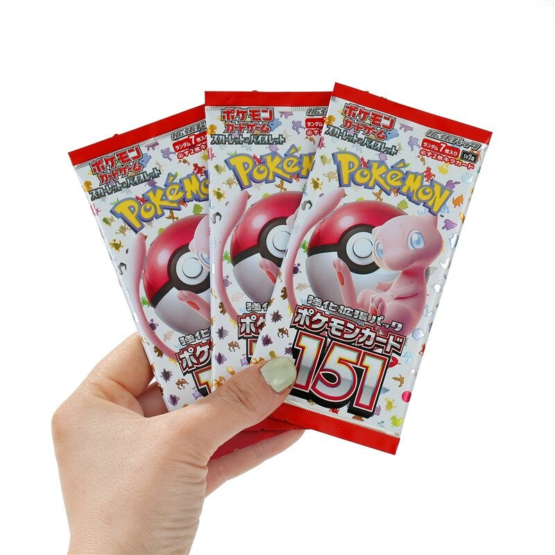 140un/Caixa Anime Pokémon Estampas Ilustradas Escarlate e Violeta 151 Japão SV2a Versão Clássicos TCG Caixa de Booster de Expansão Presentes de Cartas Colecionáveis