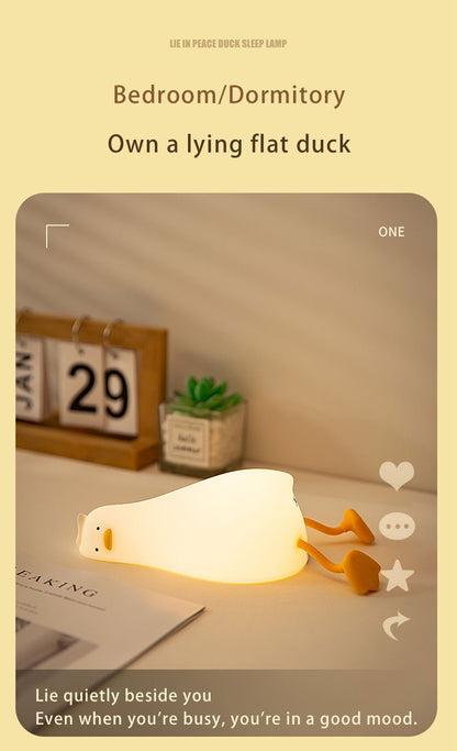 Duck Nightlights Led Night Light Duckling Rechargeable Lamp USB Cartoon Silicone Children Kid Bedroom Decoration Birthday Gift