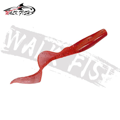 WALK FISH 10Pcs Spinpoler 60MM 80MM Iscas de Peixe Realistas Minhocas Isca de Silicone Artificial Macia Para Baixo Lúcio Isca Wobbler