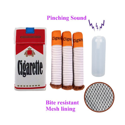 Brinquedo de Pelúcia em Formato de Cigarro para Cães, Recheado, com Mordedor para Filhotes, Engraçado e Interativo, com Apito para Cachorro