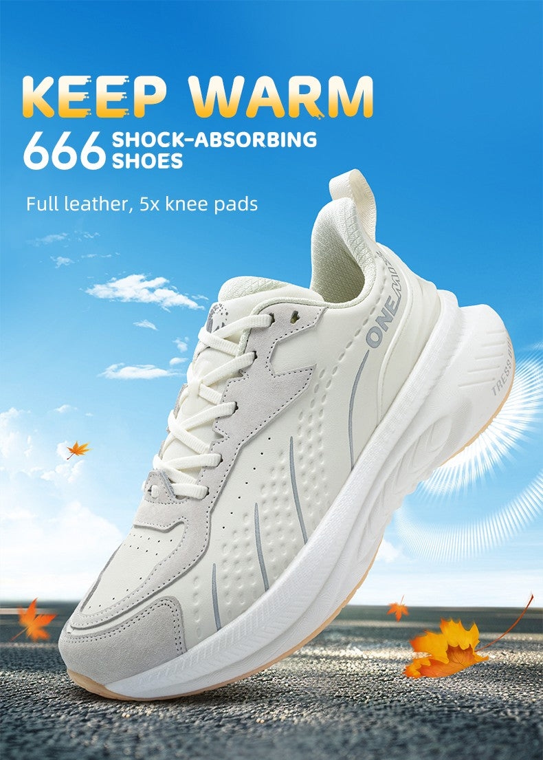 Tênis de Corrida de Treino de Inverno ONEMIX 2025 para Homens Tênis Esportivos de Couro Quente Resistente ao Desgaste Feminino Tênis de Caminhada para Corrida