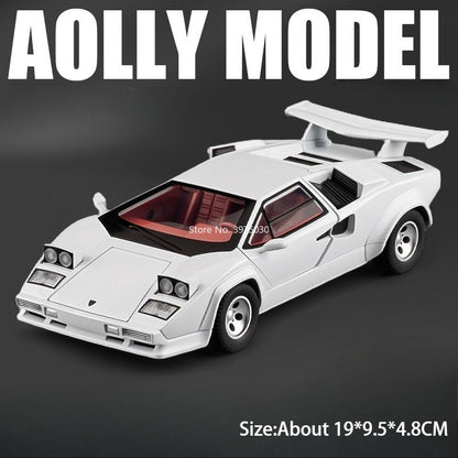 1:24 Lambor Countach LP500S Models Cars Toy Alloy Diecast Doors Opened Supercar with Pull Back Miniature Vehicle Kids Best Gifts