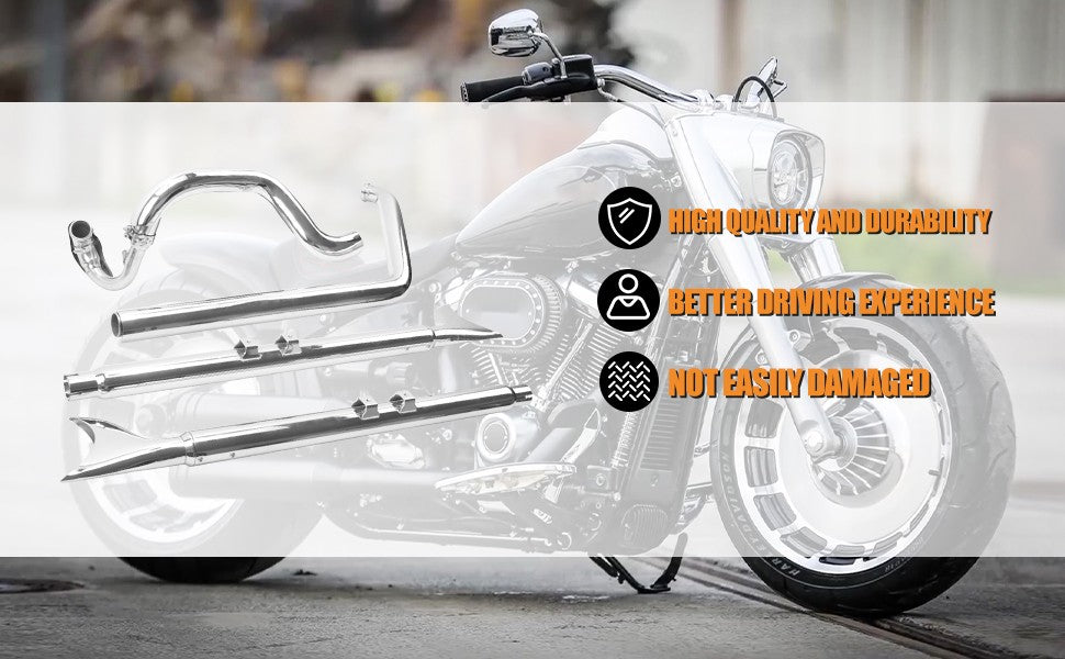 Motorcycle Exhaust Pipe Dual Exhaust System Kit For Harley Softail Fatboy FLSTF Deluxe 2007-2017 Breakout FXSB 13-16 Accessories