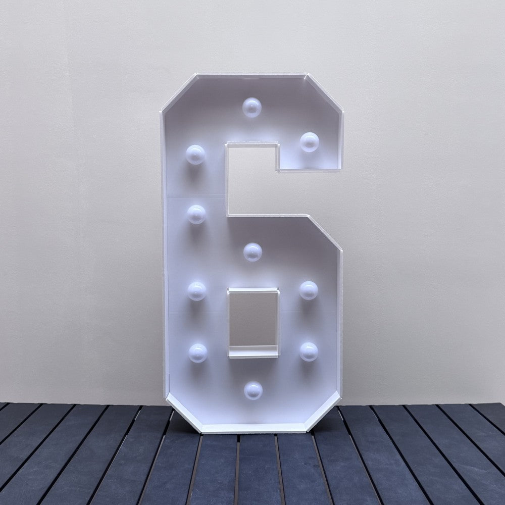 1/2 Pc 73cm/28.7inch Light Up Digital Marquee Frame White Lights KT Board Number 0-9 KT Board With Bracket Party Decorative