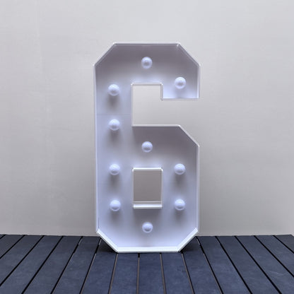 1/2 Pc 73cm/28.7inch Light Up Digital Marquee Frame White Lights KT Board Number 0-9 KT Board With Bracket Party Decorative