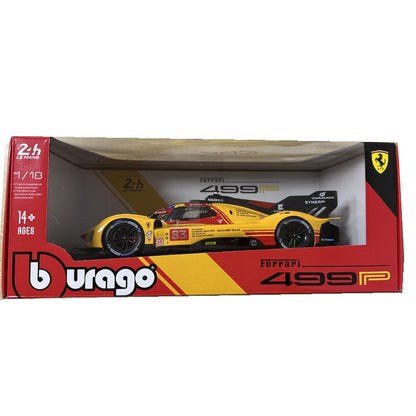 Bburago 1:18 2024 Wec QatarFerrari 499p 24h Lemans Modificata 24 Racing No83 Miniature Diecast Model Toys Acrylic Box Black #51