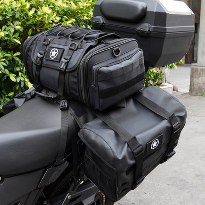 Motorcycle Tail Bag Waterproof 20L-60L Expandable Back Seat Saddle Bag Luggage Pannier Motorcycle Accessories Rider Backpack