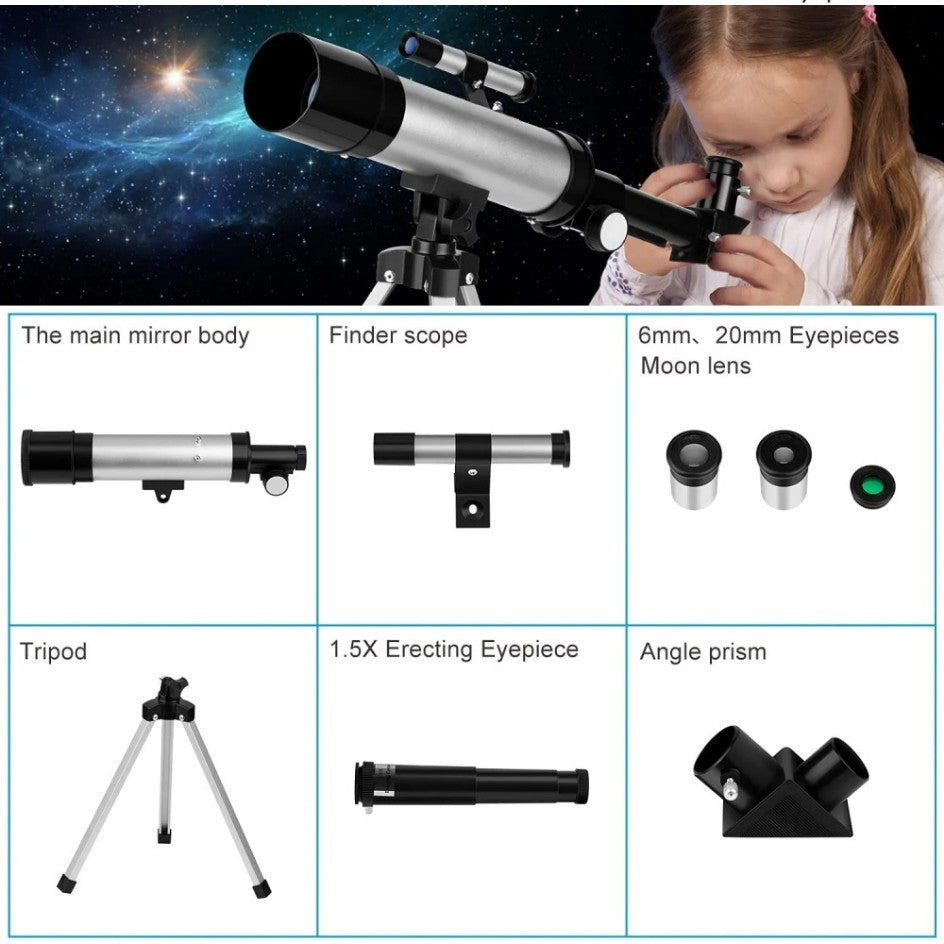 Telescópio Astronômico Profissional de Alta Definição F36050 É O Melhor Presente para Crianças Verem a Lua e as Estrelas