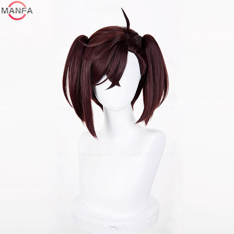 Momo Ayase Ekalun  Cosplay Wig Anime Dandadan Cosplay Short Brown Heat Resistant  Hair Anime Cosplay Wigs + Wig Cap