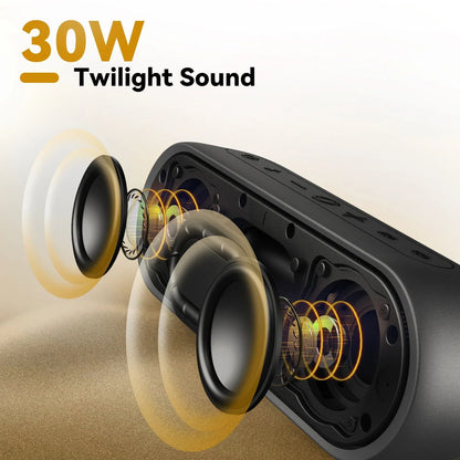 Caixa de Som Portátil Bluetooth TRIBIT XSound Plus 2, 30W de Potência, à Prova d'Água IPX7, Sem Fio, 24 horas de Reprodução Para Acampamento, Caminhada