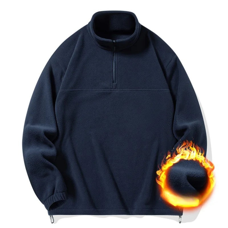 2025 New Style Stand Collar Sweater Half Zipper Pullover Long Sleeve Polar Fleece Men's Autumn And Winter Thick Base Warm