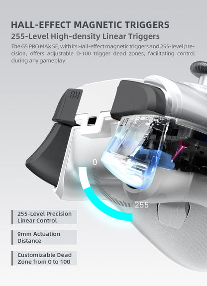 MACHENIKE G5Pro Max SE Gaming Controller With Charging Dock Optional Hall Effect Joysticks Triggers RGB Light Wireless Gamepad