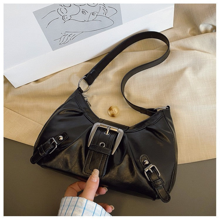2025 Large Capacity Pleated New Retro Commuter Temperament Locomotive Do Old Style Underarm Shoulder Bag Women
