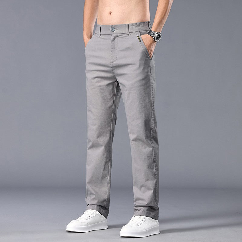 New Casual Pants Men Straight Fit Stretch Autumn Chino Trousers Male Formal Work Business Dress Khaki Fashion Spring Pants