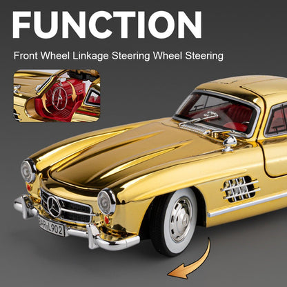 1:24 Visão GT 300SL Carro Esportivo Modelo Liga Fundida Brinquedos Som Luz Puxar para Trás Portas Abertas Veículos Miniatura Presentes para Crianças