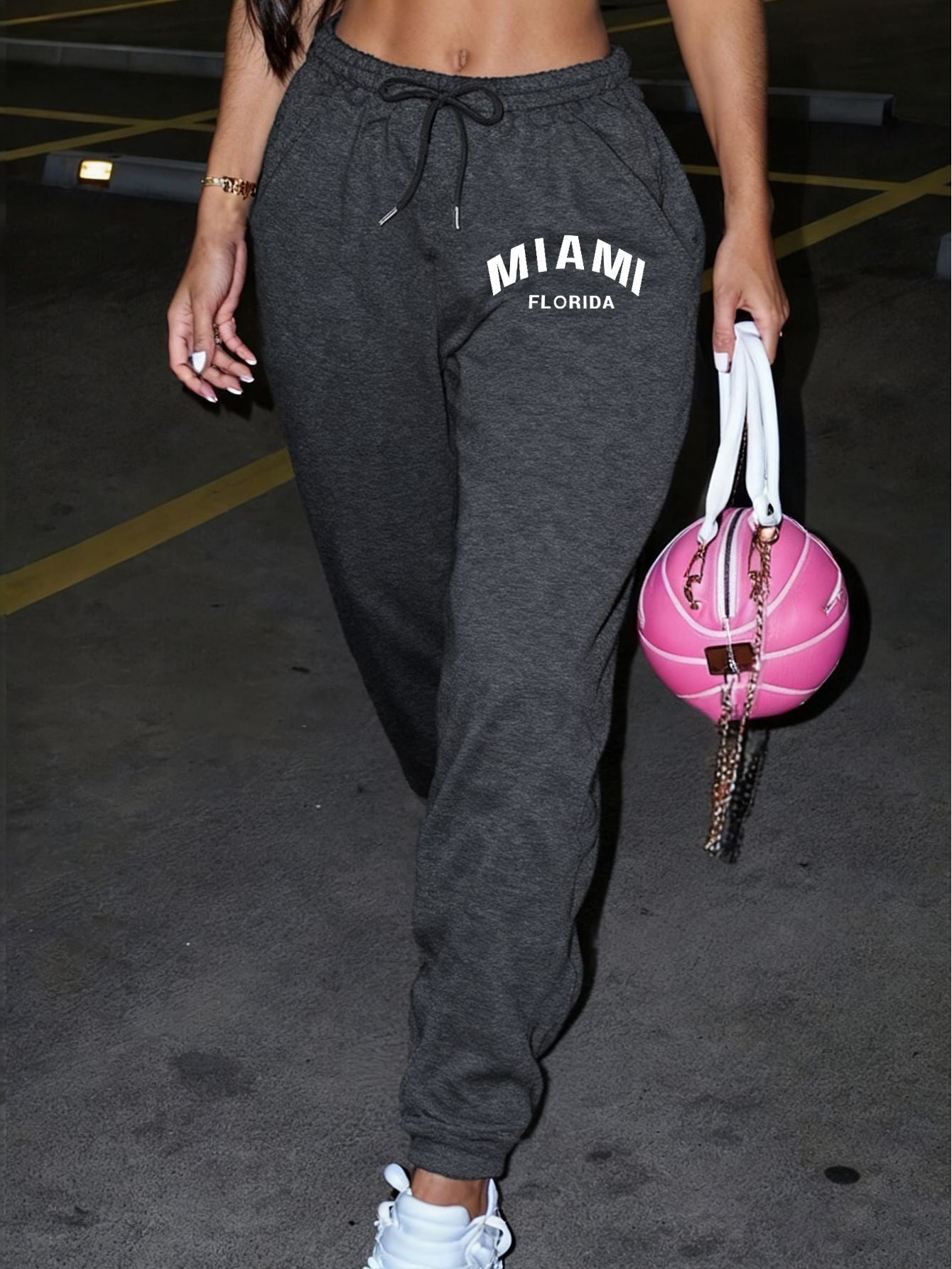 Miami Florida Usa Printing Womens Trousers Casual Autumn Woman Pants Pocket Comfortable Sweatpants Fleece Y2K Female Pant