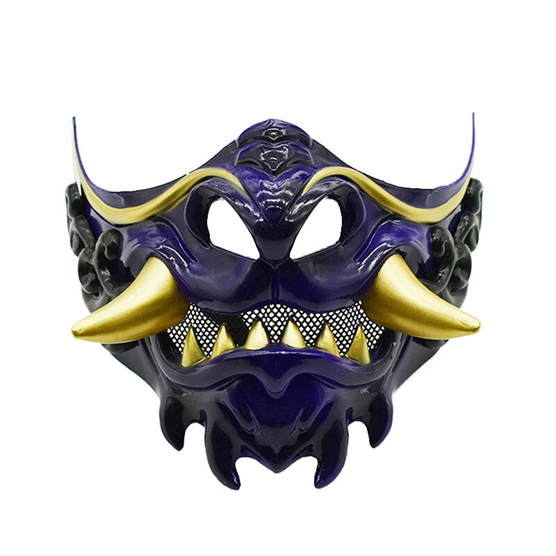 Half Face Devil Samurais Mask for Carnivals Halloween Cosplay Horror Killer Mask Masquerade Mask Party Mask Japanese Mask