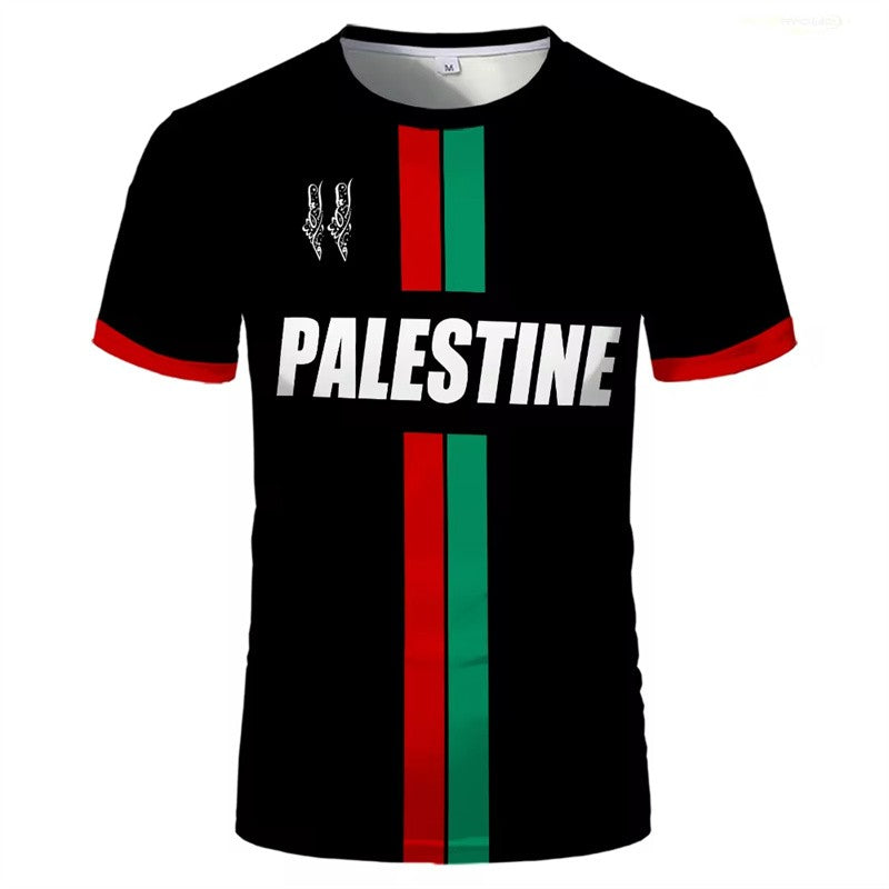Palestine Football T Shirts Summer Fashion Short Sleeve Palestinian Flag 3D Printed T-shirts Casual O Neck Loose Mens Tops Tees