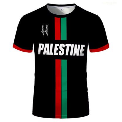 Palestine Football T Shirts Summer Fashion Short Sleeve Palestinian Flag 3D Printed T-shirts Casual O Neck Loose Mens Tops Tees