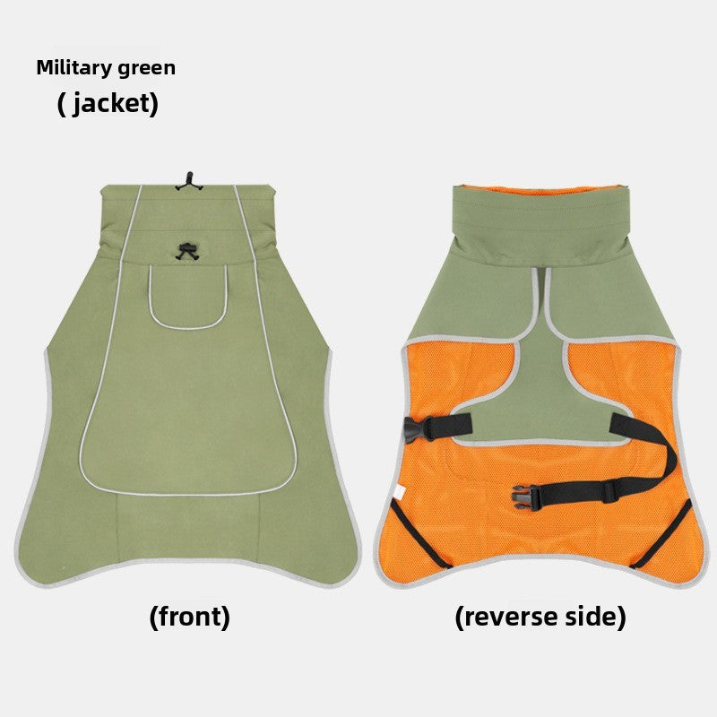 Roupas para Cachorros Jaqueta Externa Roupa Impermeável Capa de Chuva Casaco Roupa para Animais de Estimação Chuva Externa de Uso Duplo Roupa para Cães Grandes Roupa de Vento para Animais de Estimação