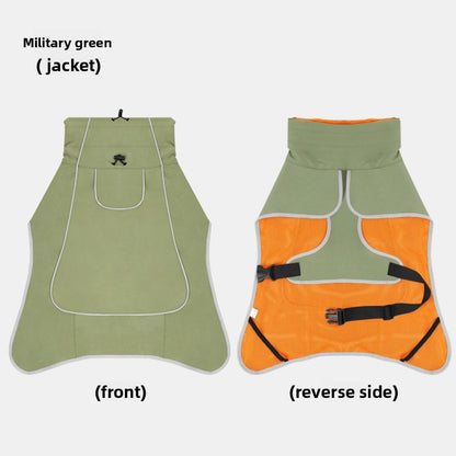 Roupas para Cachorros Jaqueta Externa Roupa Impermeável Capa de Chuva Casaco Roupa para Animais de Estimação Chuva Externa de Uso Duplo Roupa para Cães Grandes Roupa de Vento para Animais de Estimação