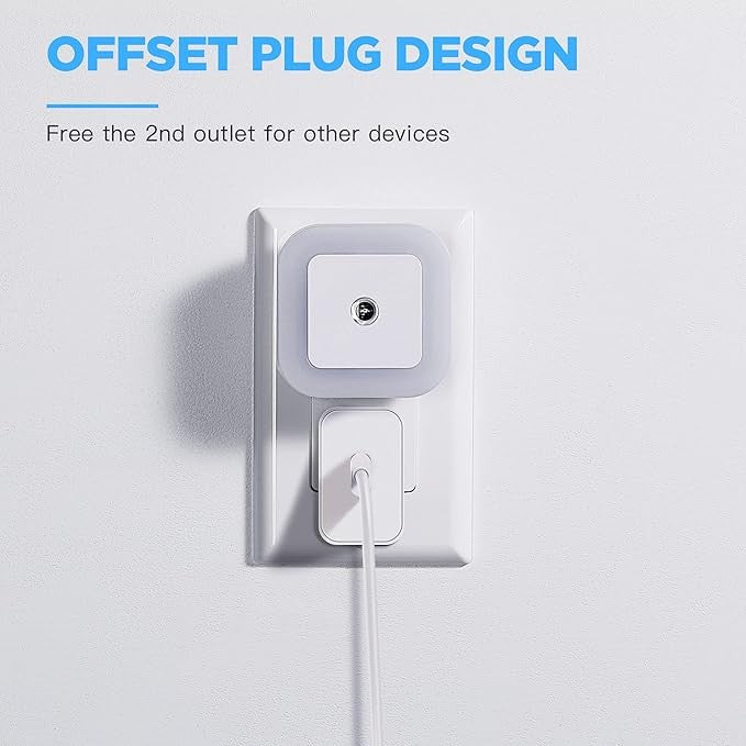 Plug in Dimmable Led Night Light with Auto Dusk to Dawn Sensor,for Hallway Bedroom Kids Room Kitchen Stairway?4Pack white light